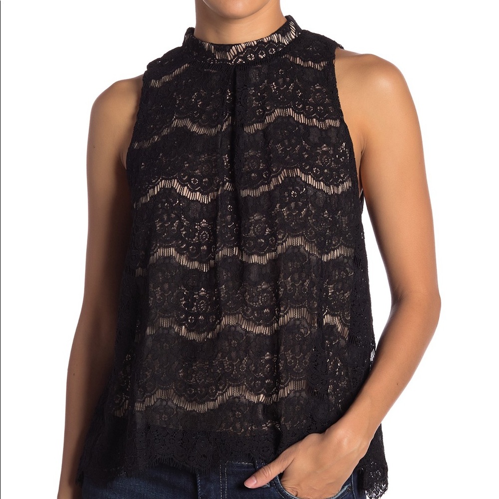 Love Fire blue lace tank top